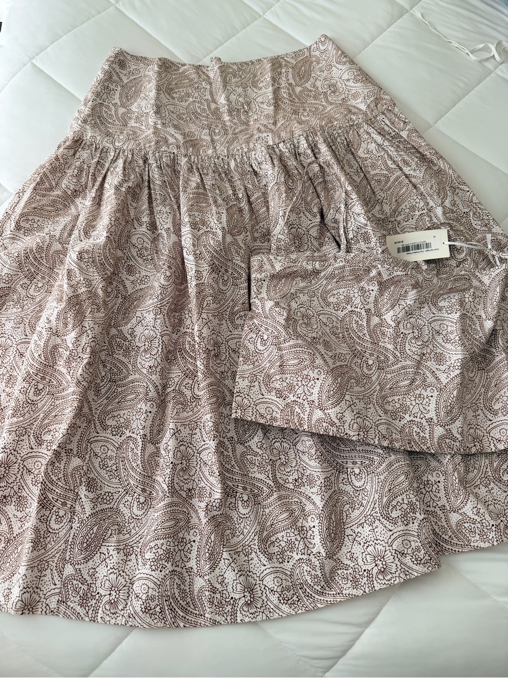 Julia Amory Tiered Paisley Midi Skirt large NWT top medium